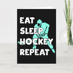 Essen Schlafen Hockey Wiederholen Lustiger Eishock Karte