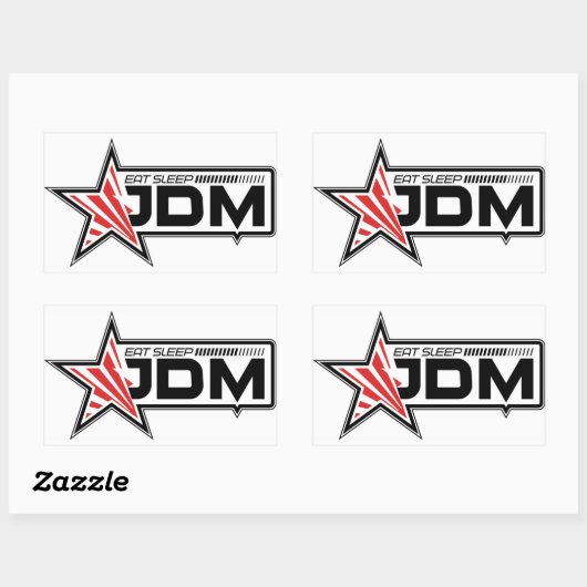 Essen, Schlafen, JDM-Aufkleber Rechteckiger Aufkleber (Blatt)