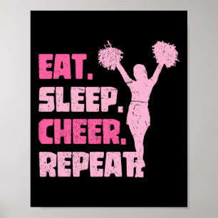 Essen Schlafen Jubeln Wiederholen Cheerleader Lust Poster