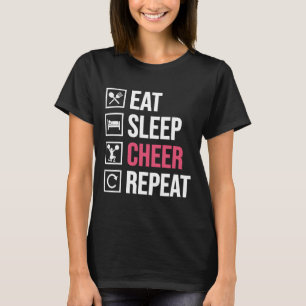 Essen Schlafen Jubeln Wiederholen Lustiges Cheerle T-Shirt