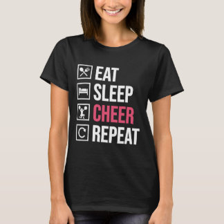 Essen Schlafen Jubeln Wiederholen Lustiges Cheerle T-Shirt
