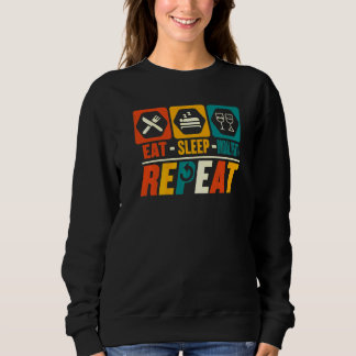 Essen Schlafen Junggesellinnenabschied Wiederholen Sweatshirt