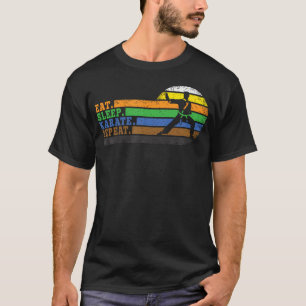 Essen Schlafen Karate Wiederholen T-Shirt