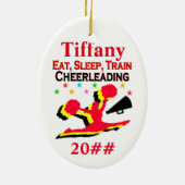 ESSEN, SCHLAFEN, KÄSE PERSONALISIERT UND GESCHMACK KERAMIK ORNAMENT (Hinten)