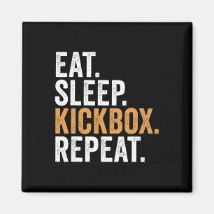 Essen Schlafen Kickboxen Wiederholen Lustiges Kick Magnet