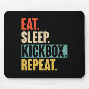 Essen Schlafen Kickboxen Wiederholen - Retro Vinta Mousepad