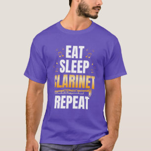 Essen Schlafen Klarinette Wiederholen Klarinettist T-Shirt