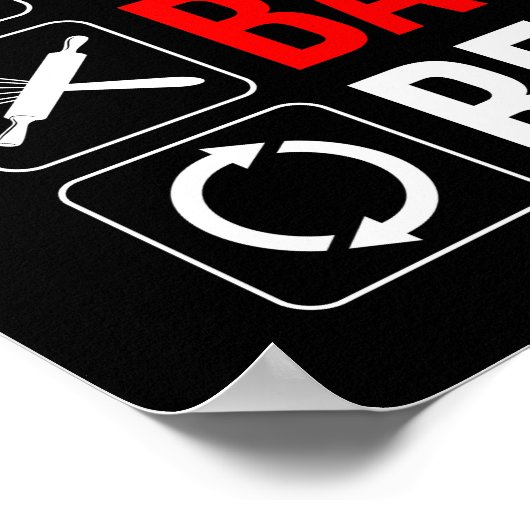 Essen. Schlafen. Kuchen. Wieder von vorne Poster (Ecke)