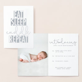 ESSEN, SCHLAFEN, kuscheln, WIEDERHOLEN Folienkarte