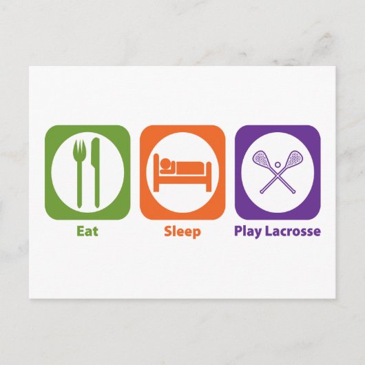 Essen Schlafen Lacrosse Postkarte (Vorderseite)