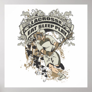 Essen, schlafen, Lacrosse spielen Poster