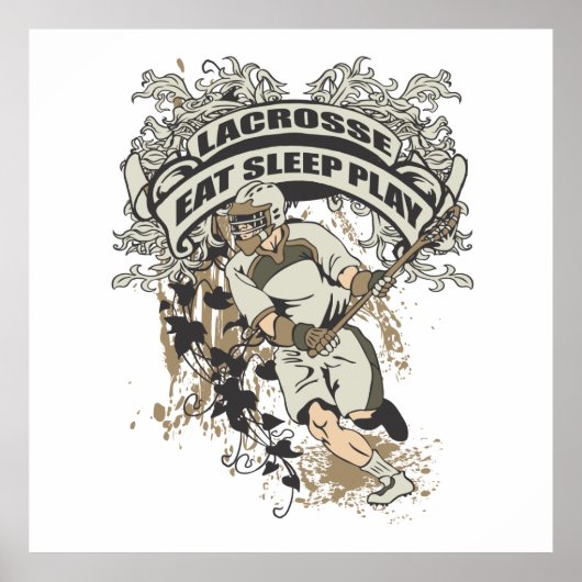 Essen, schlafen, Lacrosse spielen Poster (Vorne)