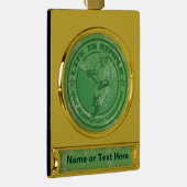 Essen, schlafen, Lacrosse Weihnachtsfeiern Banner-Ornament Gold (Rechts)