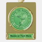 Essen, schlafen, Lacrosse Weihnachtsfeiern Banner-Ornament Gold (Vorderseite)