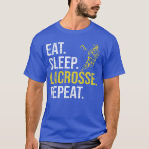 Essen Schlafen Lacrosse Wiederholen Sportseam Gesc T-Shirt