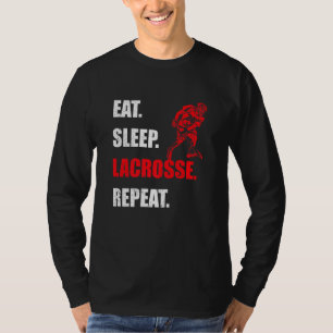 Essen Schlafen Lacrosse Wiederholung Lacrosse Men  T-Shirt