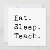 Essen. Schlafen. Lehre! Einladung (Vorderseite)