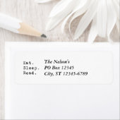 Essen. Schlafen. Lesen. (Insitu)