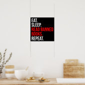 Essen. Schlafen. Lesen Sie verbotene Bücher. Wiede Poster (Küche)