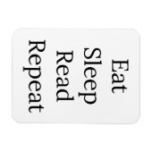 Essen, schlafen, lesen, wiederholen magnet (Horizontal)