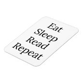 Essen, schlafen, lesen, wiederholen magnet (Linke Seite)