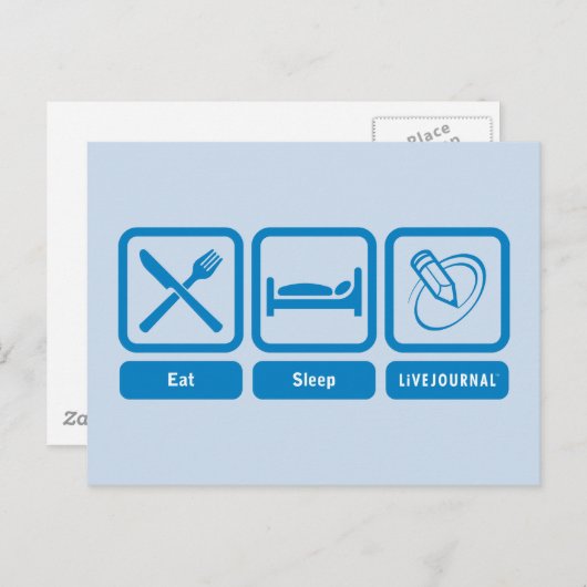 Essen, schlafen, LiveJournal Postkarte (Vorne/Hinten)