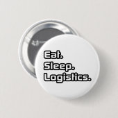 Essen. Schlafen. Logistik. Button (Vorne & Hinten)