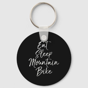 Essen Schlafen Mountainbike Wiederholen T-Shirt Lu Schlüsselanhänger