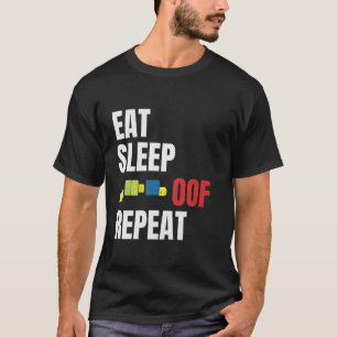 Essen Schlafen Oof Wiederholen Lustiges Meme Gamer T-Shirt