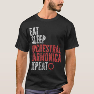 Essen Schlafen Orchesterharmonika Wiederholen T-Shirt