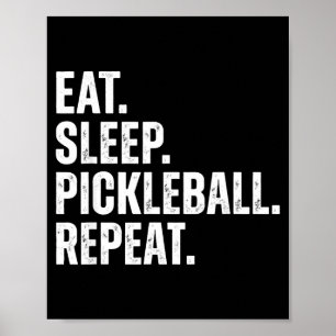 Essen Schlafen Pickleball Wiederholen Lustiges Spi Poster