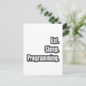 Essen. Schlafen. Programmierung. Postkarte (Stehend Vorderseite)