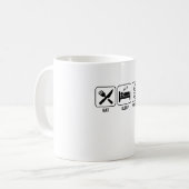 Essen. Schlafen. Psychologie Kaffeetasse (Vorderseite Links)