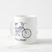 Essen, schlafen, RAD! Motivierend Wörter für Biker Kaffeetasse (Vorderseite Links)