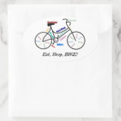 Essen, schlafen, RAD! Motivierend Wörter für Biker Ovaler Aufkleber (Tasche)