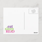 Essen, schlafen, READ - Retro Postkarte (Rückseite)