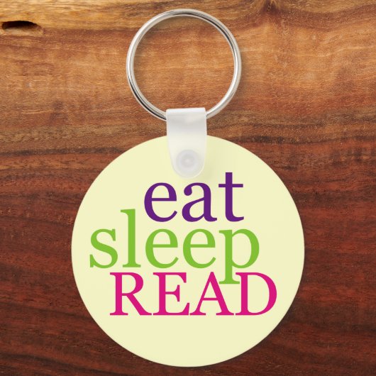 Essen, schlafen, READ - Retro Schlüsselanhänger (Vorderseite)