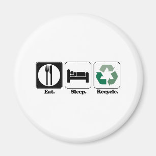 essen schlafen recyceln magnet