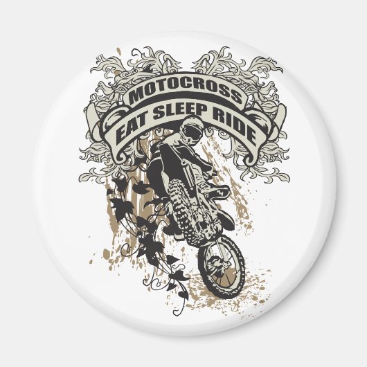 Essen, schlafen, Reiten Motocross Magnet (Vorne)