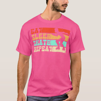 Essen Schlafen Rollschuhlaufen Wiederholen Rollsch T-Shirt