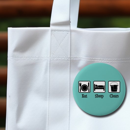 Essen Schlafen Saubere Niedliche Haushaltshilfe Aq Button