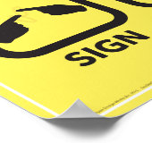 Essen. Schlafen. Schild. Wieder von vorne. Ein ASL Poster (Ecke)