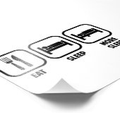 ESSEN, SCHLAFEN, SCHLAFEN FOTODRUCK (Ecke)