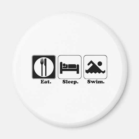 essen schlafen schwimmen magnet (Vorne)