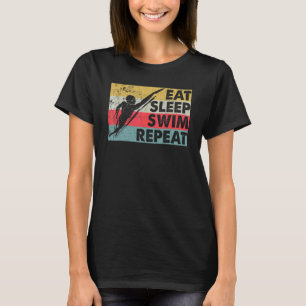 Essen Schlafen Schwimmen wiederholen Schwimmen Vin T-Shirt