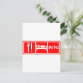 Essen, schlafen, Seva Postkarte (Stehend Vorderseite)