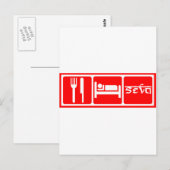 Essen, schlafen, Seva Postkarte (Vorne/Hinten)