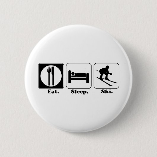 essen schlafen skifahren button (Vorderseite)