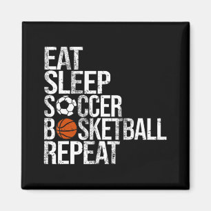 Essen Schlafen Softball Basketball Wiederholen Spa Magnet
