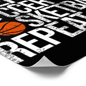 Essen Schlafen Softball Basketball Wiederholen Spa Poster (Ecke)